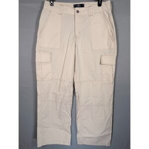 Hollister Pants Women High Rise Vintage Baggy Cargo Beige‎ 15R/14R 34x30.5"